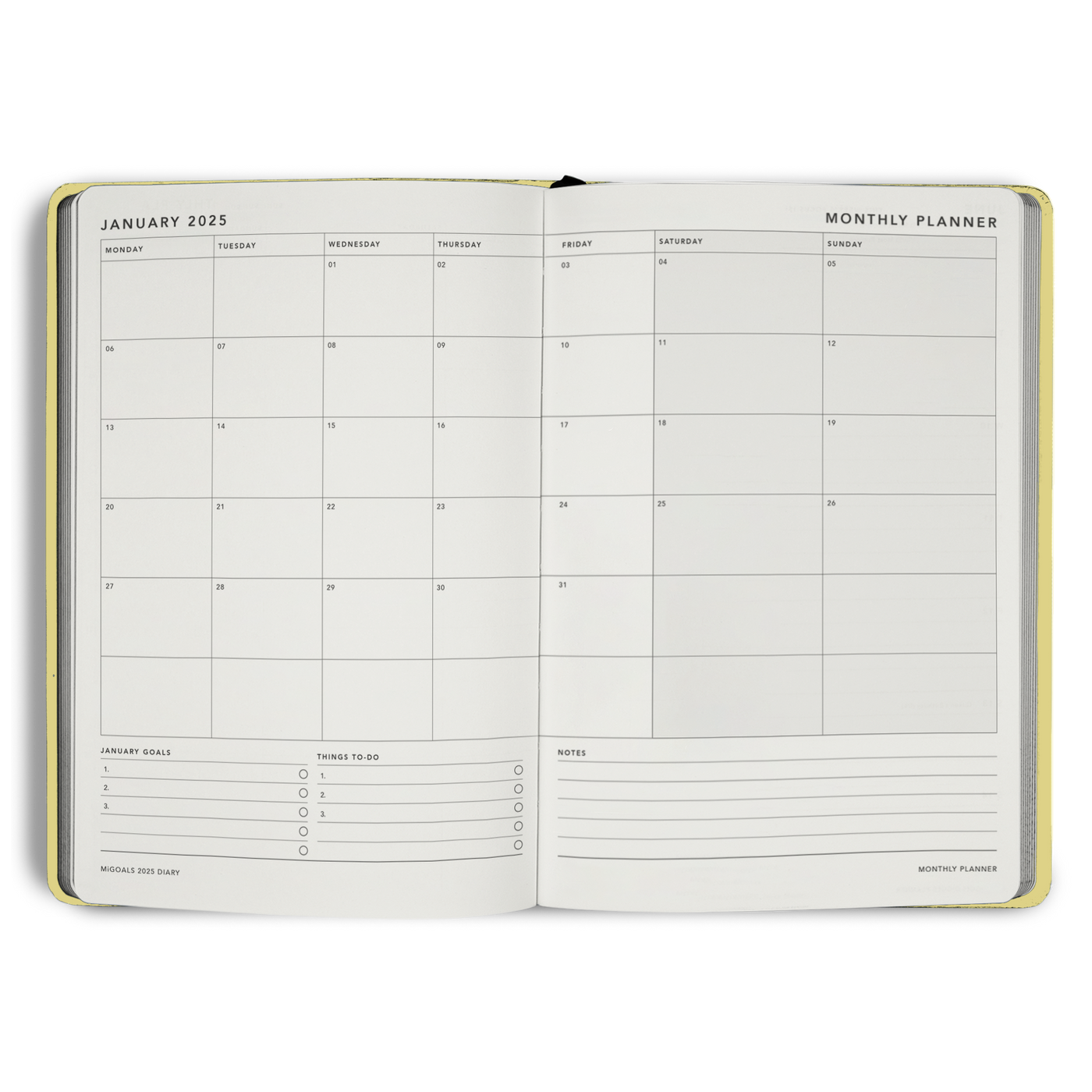 2025 Weekly Spread Diary A5