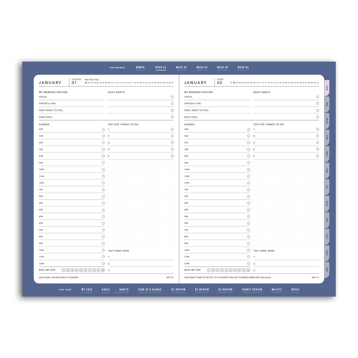2026 DAILY Goal Digger Planner - DIGITAL