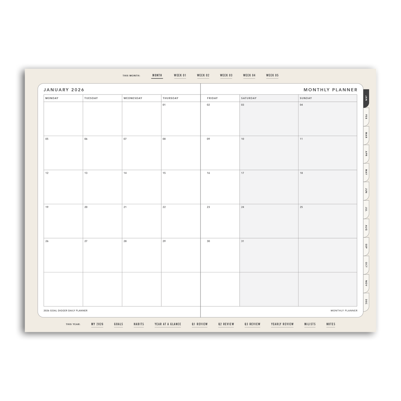 2026 DAILY Goal Digger Planner - DIGITAL