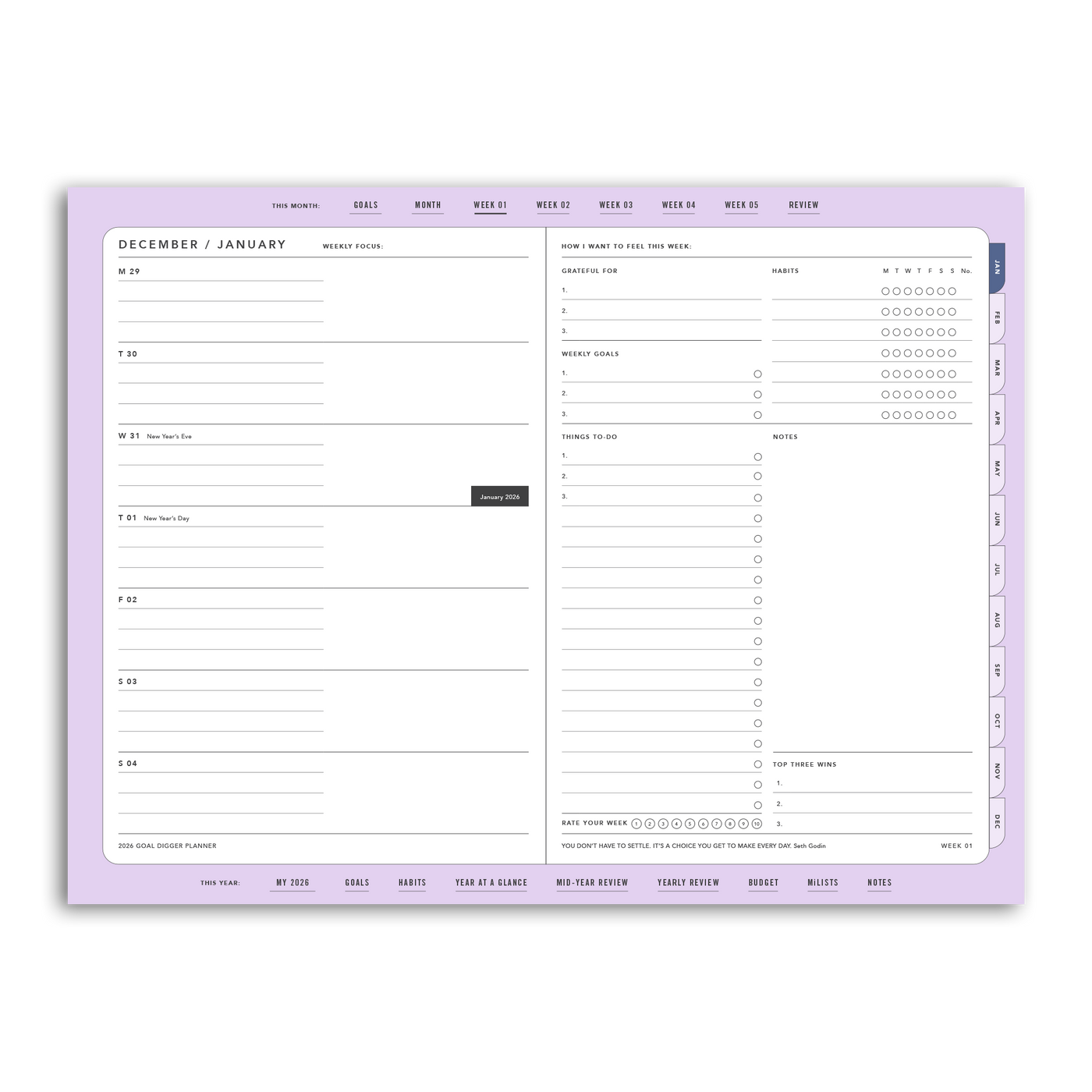 2026 Goal Digger Planner Classic - DIGITAL