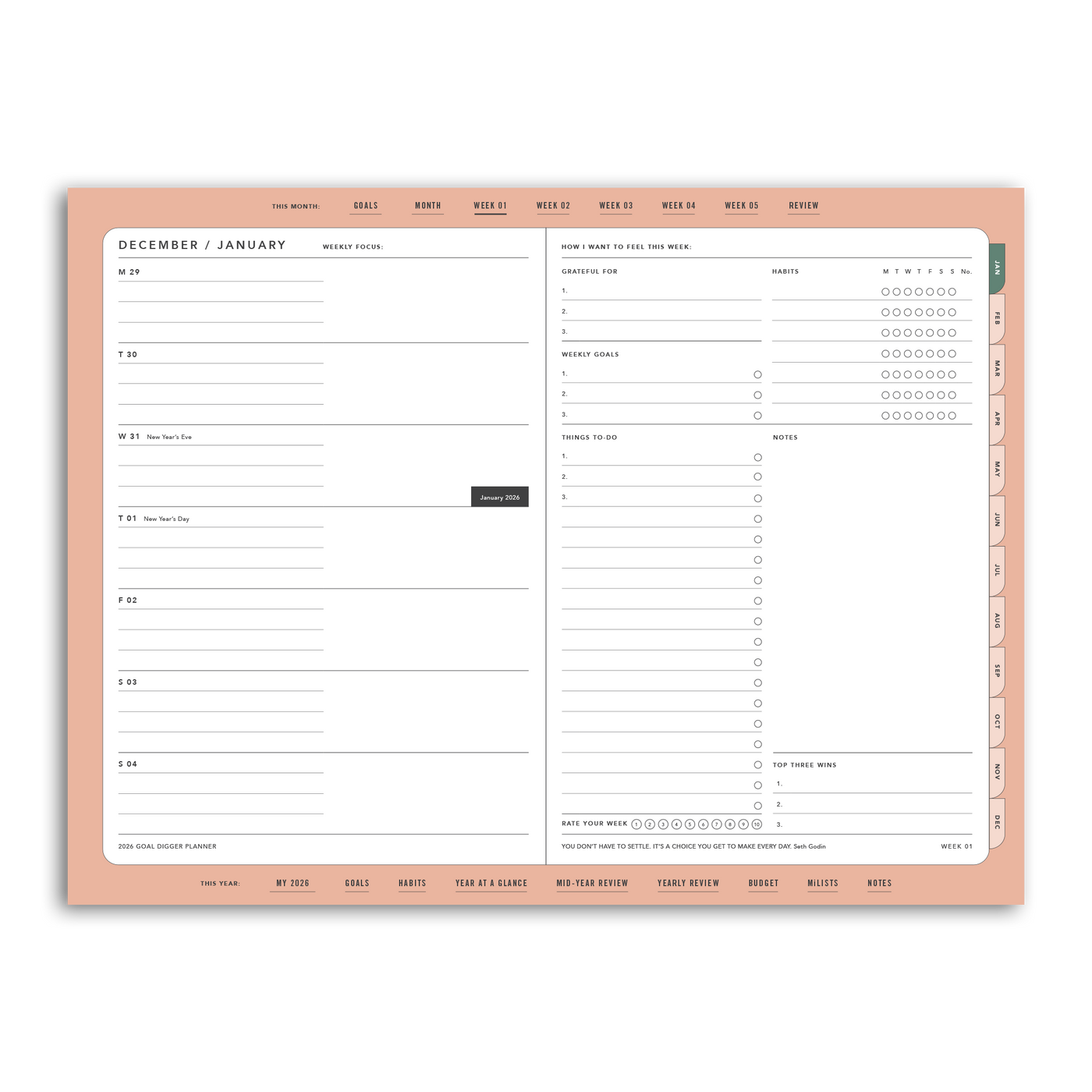 2026 Goal Digger Planner Classic - DIGITAL