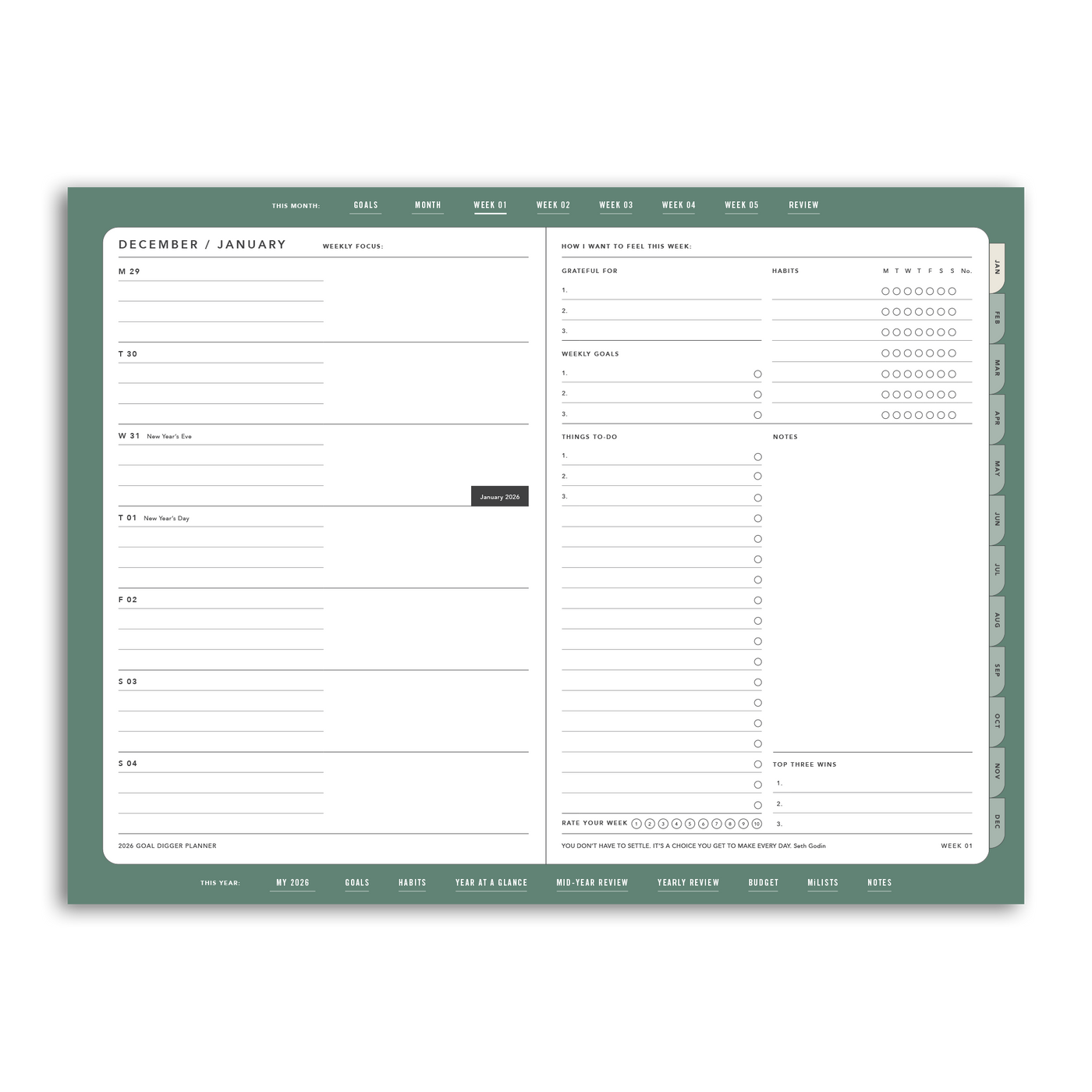 2026 Goal Digger Planner Classic - DIGITAL