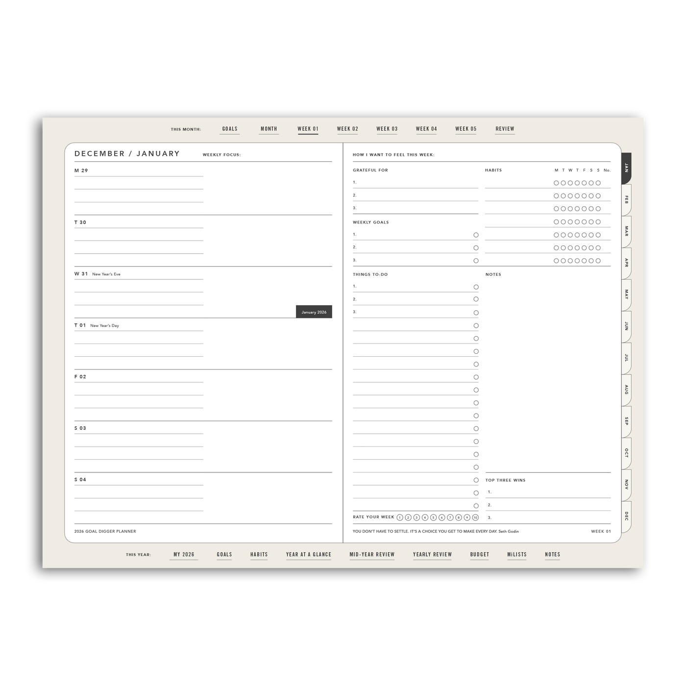 2026 Goal Digger Planner Classic - DIGITAL