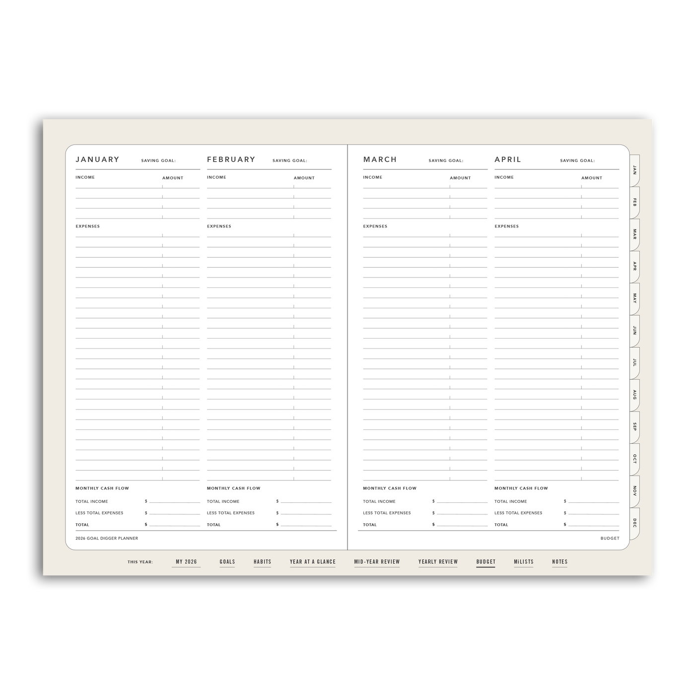 2026 Goal Digger Planner Classic - DIGITAL