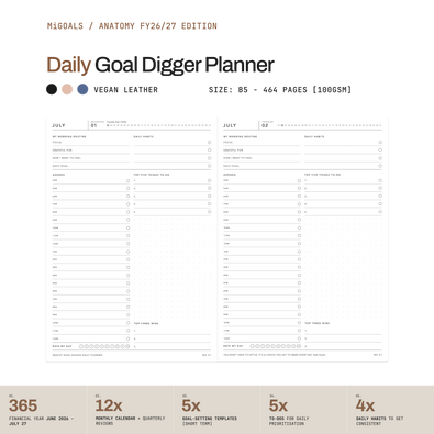 FY26/27 DAILY Goal Digger Planner B5
