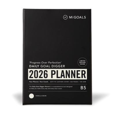 2026 'Progress Over Perfection' DAILY Goal Digger Planner B5