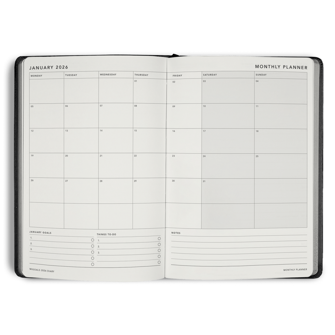 2026 Diary Weekly Notes A5