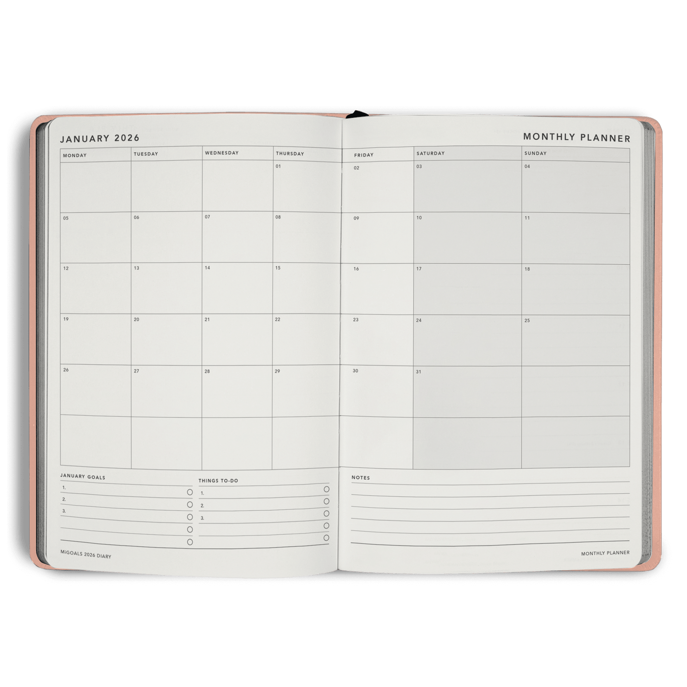 2026 Diary Weekly Notes A5