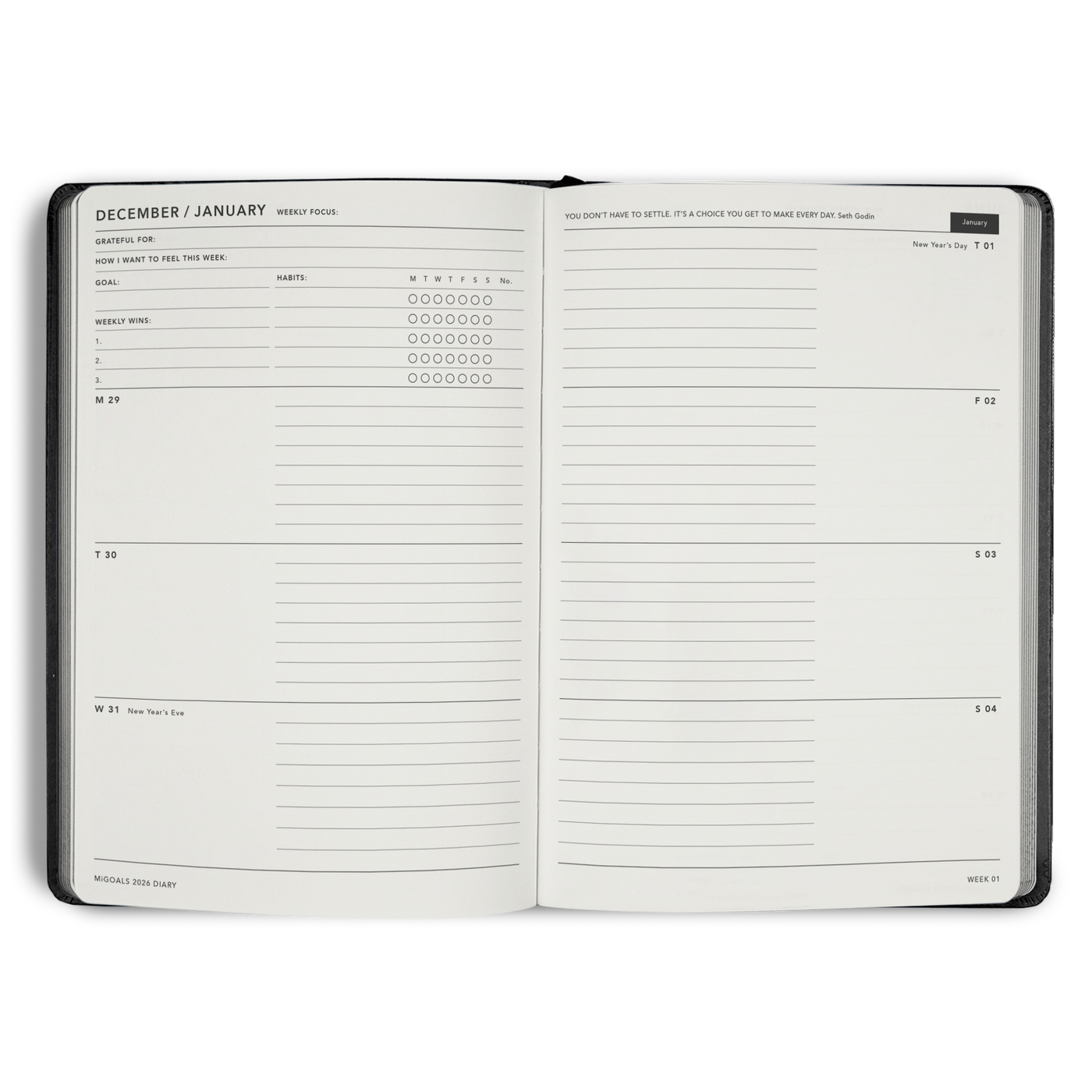 2026 Diary Weekly Spread A5