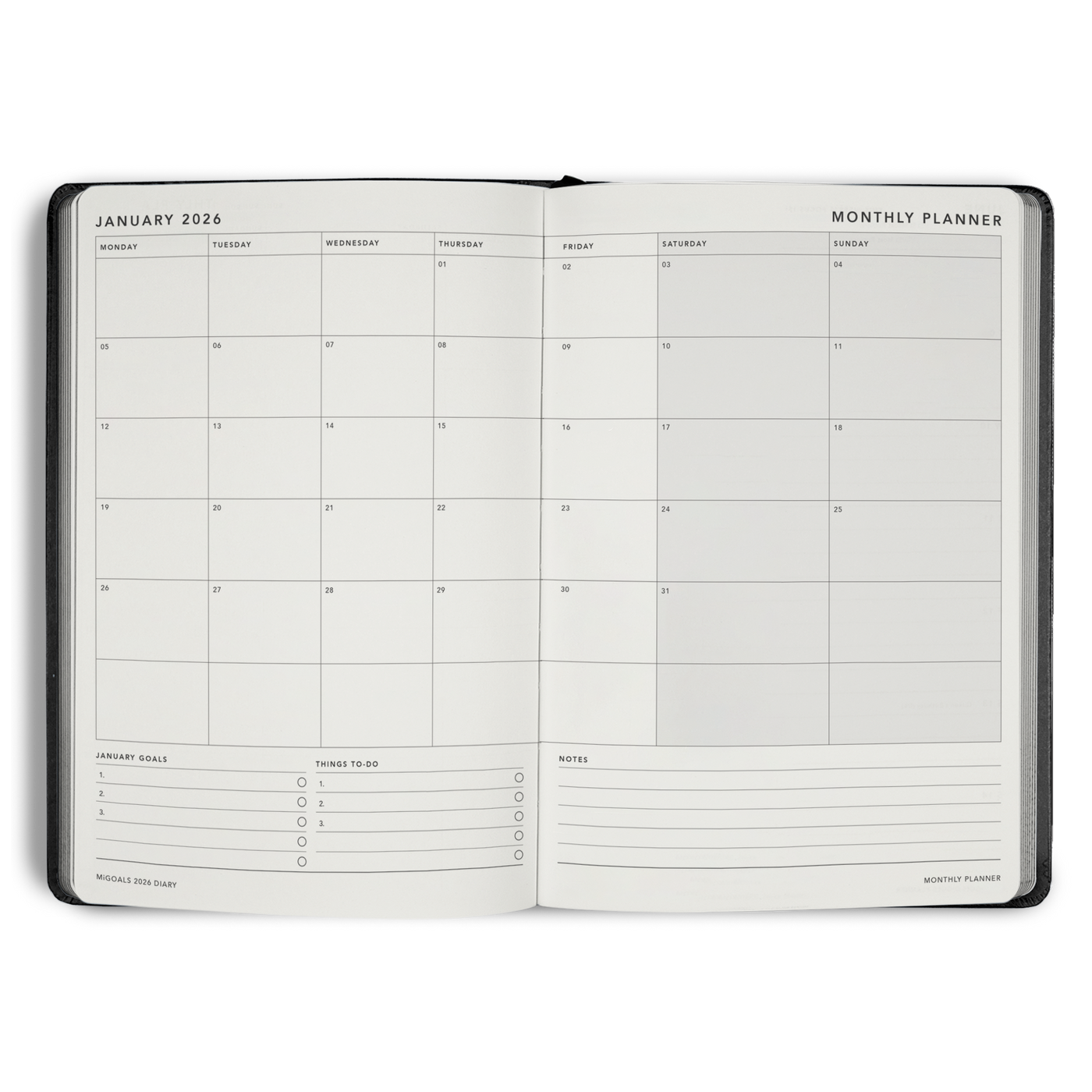2026 Diary Weekly Spread A5