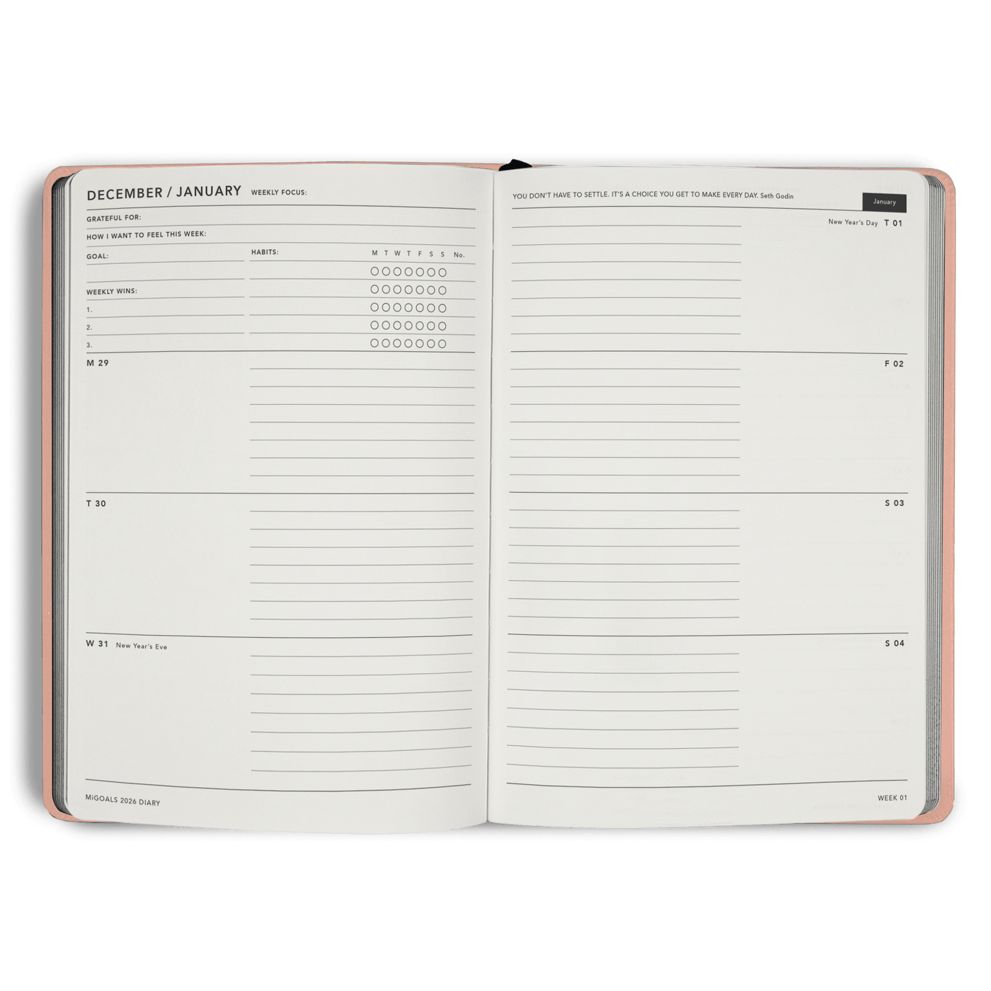 2026 Diary Weekly Spread A5
