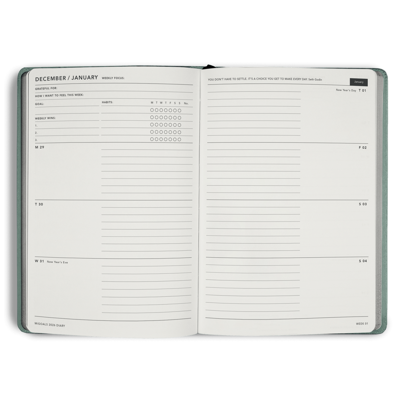 2026 Diary Weekly Spread A5