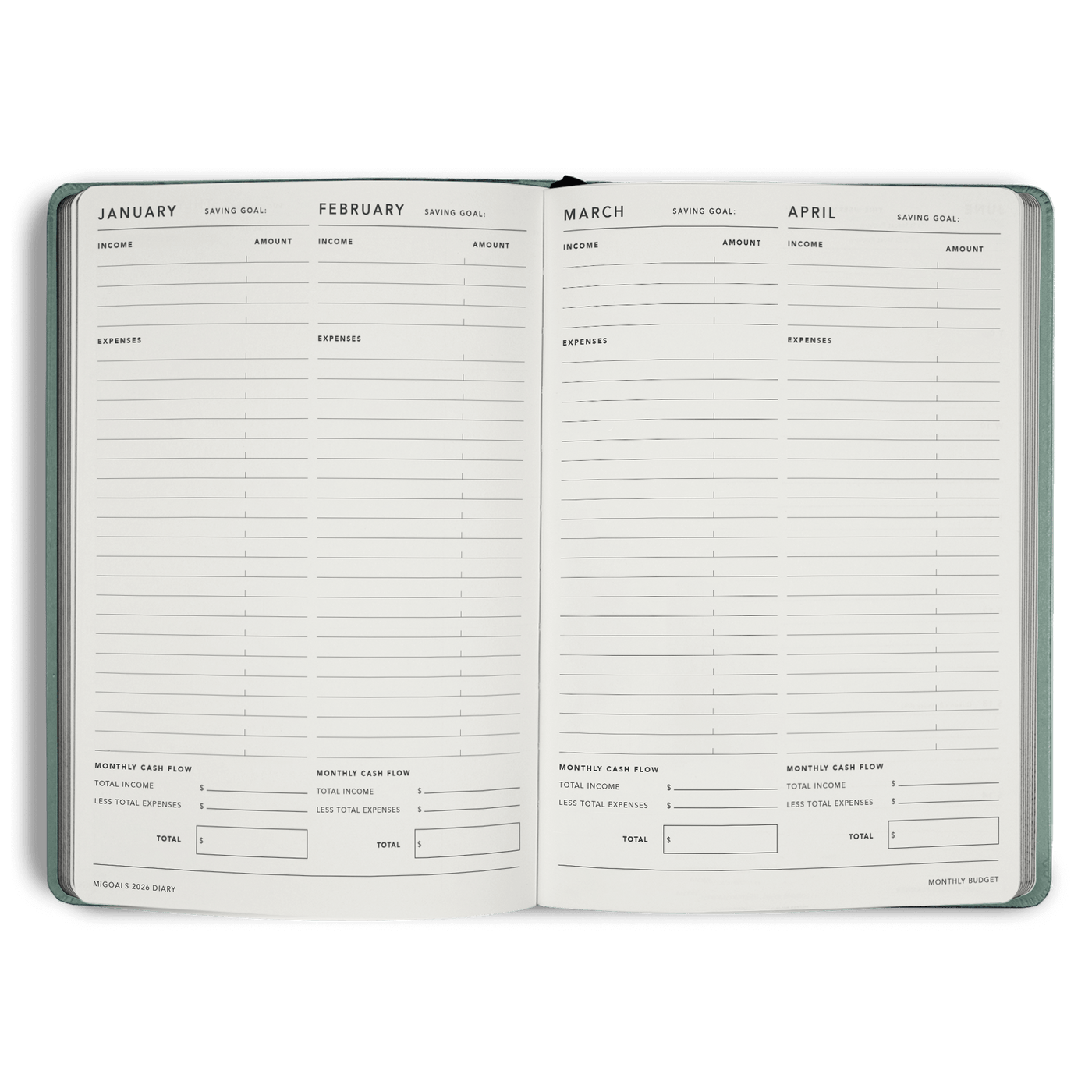 2026 Diary Weekly Spread A5