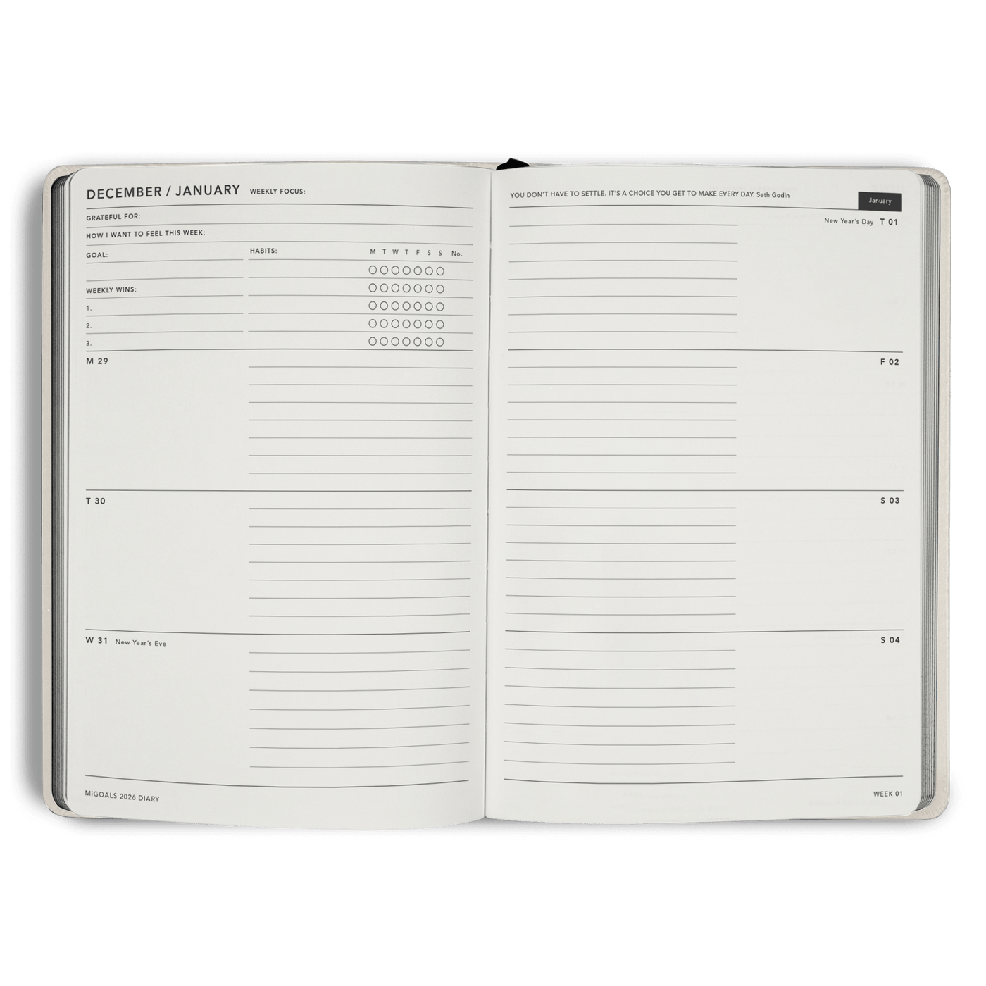 2026 Diary Weekly Spread A5