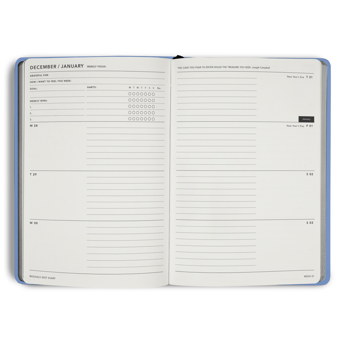 2027 Diary Weekly Spread A5