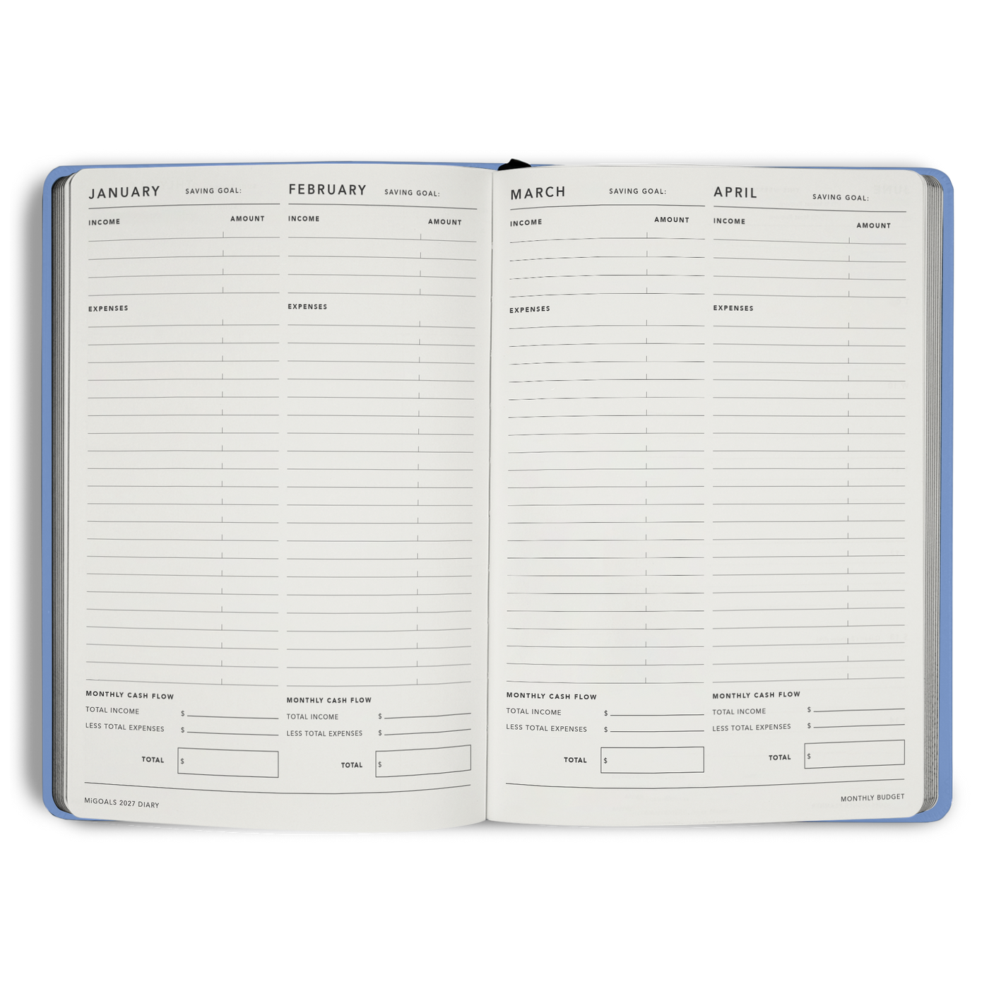 2027 Diary Weekly Spread A5