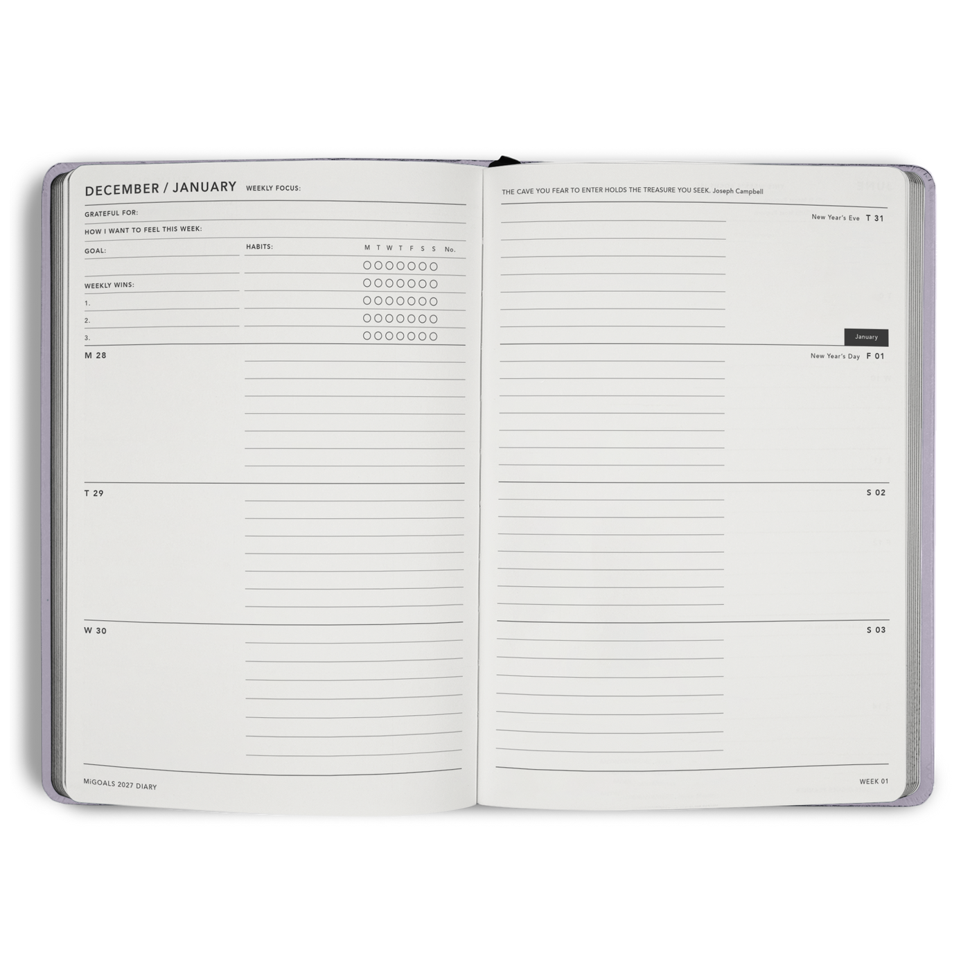 2027 Diary Weekly Spread A5
