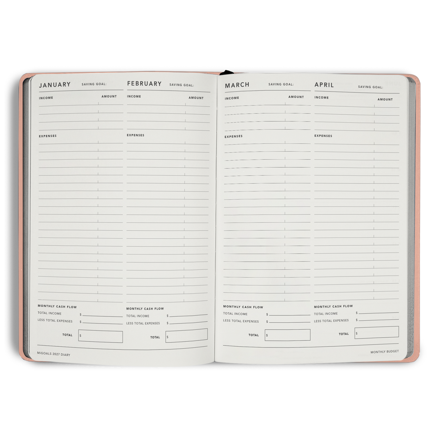 2027 Diary Weekly Spread A5