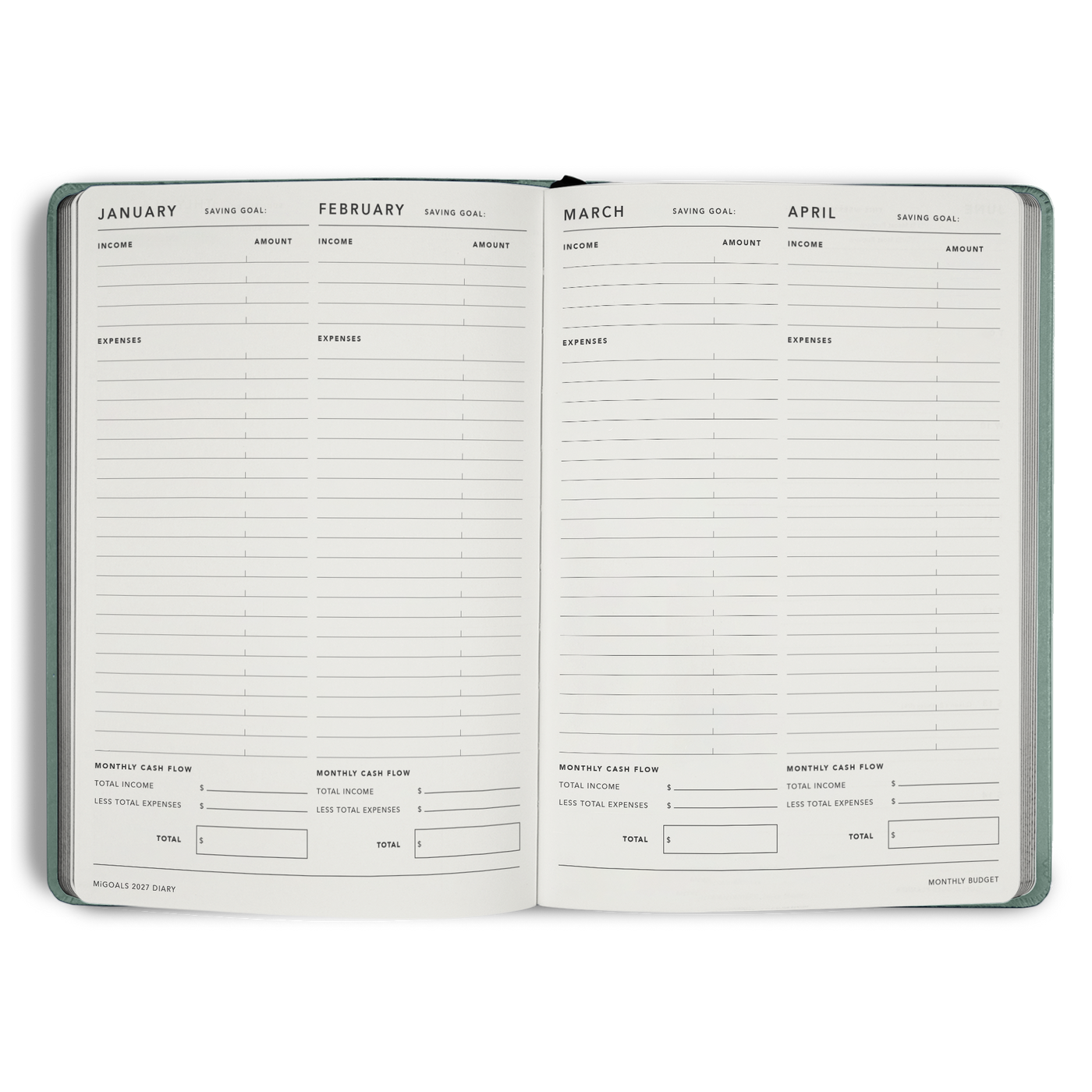 2027 Diary Weekly Spread A5