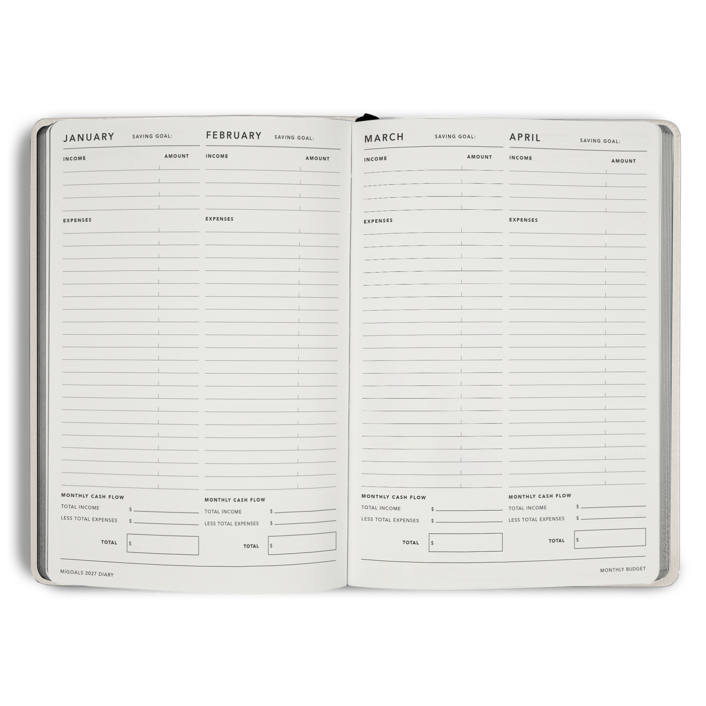 2027 Diary Weekly Spread A5