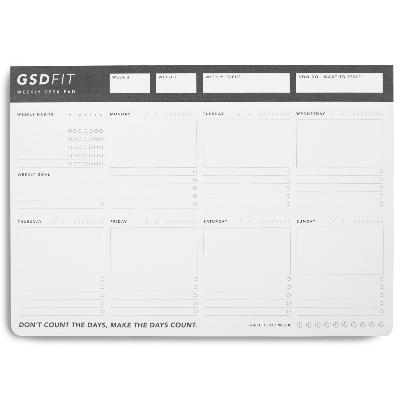GSD FIT A4 Weekly Desk Pad
